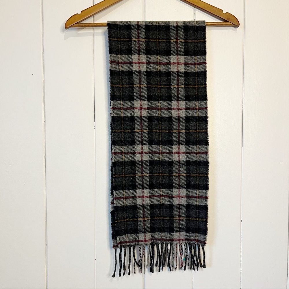 Vintage Eaton 100% Wool Plaid Scarf. Made In Scottland.